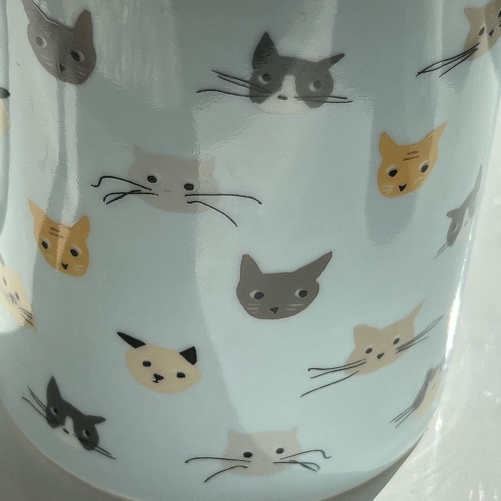 artful kitty faces ceramic mug - 16oz - artwork all around cup